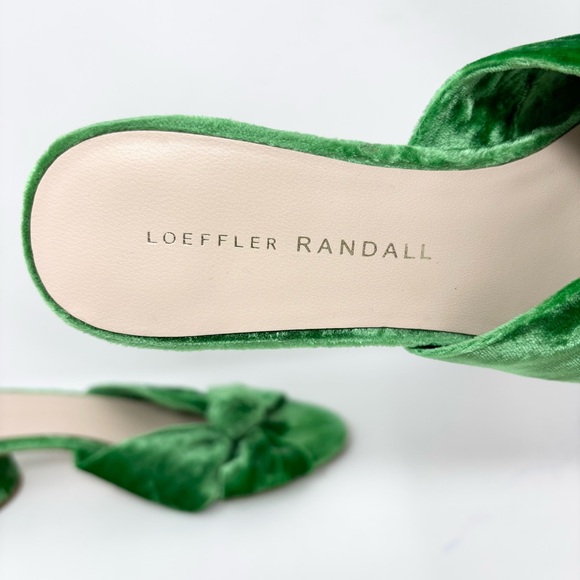 Loeffler Randall Celeste Velvet Knot Mid Heel Slide Sandals Green Size 6.5 - Picture 8 of 12